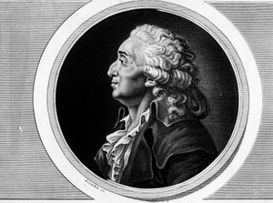 Portrait de Marie Jean Antoine Nicolas de Caritat, Marquis de Condorcet (1743-1793), député à la Convention nationale et philosophe. Gravure dans « Collection complète des tableaux historiques de la Révolution française, en trois volumes. » 1804.