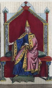 Portrait de Mathilde de Toscane également connue sous le nom de Mathilde de Canossa (1046 - 1115) noble italienne - gravure de « Usi e Costumi di Tutti i Popoli dell