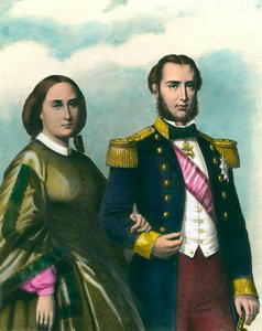 Portrait de Maximilien I (1832-1867) Empereur du Mexique et de son épouse Charlotte de Belgique (1840-1927)