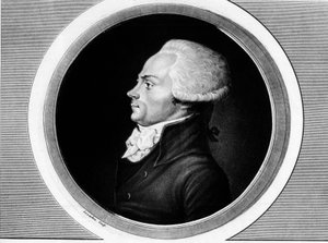 Portrait de Maximilien de Robespierre (1758-1794), membre des États généraux et député de Paris à la Convention nationale. Dans « Collection complète des tableaux historiques de la Révolution française, en trois volumes. » 1804 - Unknown artist