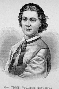 Portrait de Miss Tinné, voyageuse (1835 - 1869) - gravure du XIXe siècle