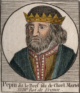Portrait de Pépin III dit Pépin le Bref (714-768) roi de France - Pépin III (714-768) (Pépin le Bref) Roi des Francs - gravure dans « Instruction sur l
