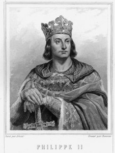 Portrait de Philippe II dit Philippe Auguste (1165-1223), roi de France - dans «Histoire des Français» de Lavallée, gravure, sd - Unknown artist