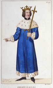 Portrait de Philippe IV le Bel (1268 - 1314), Roi de France gravure de 1830 - Unknown artist