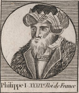 Portrait de Philippe Ier (1060 - 1108), Roi de France - Philippe Ier (1053-1108) Roi de France - gravure de "Instruction sur l