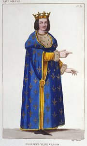 Portrait de Philippe VI de Valois (1293-1350) roi de France. Gravure de 1830 - Unknown artist