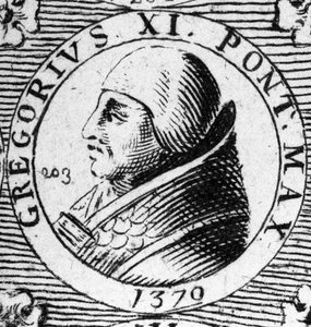 Portrait du pape Grégoire XI élu en 1370 et mort en 1378
