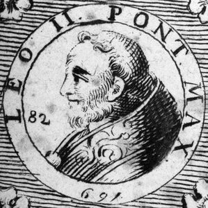 Portrait du pape Léon II (682-683).