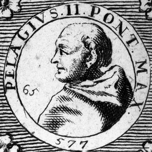 Portrait du Pape Pélage II (Pelagius) (520-590)