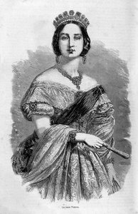 Portrait de la jeune reine Victoria - gravure, milieu du 19ème siècle - Unknown artist
