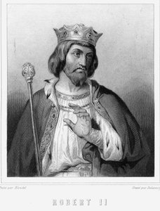 Portrait de Robert II le Pieux (v. 972 - 1031), roi de France - dans « Histoire des Français » par Lavallée, gravure, sd. - Unknown artist