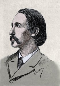 Portrait de Robert Louis Stevenson (1850-1894), écrivain britannique - Unknown artist