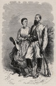 Portrait de SAMUEL WHITE BAKER (1821-1893) explorateur anglais et Lady Florence Baker (1841-1916) - Unknown artist