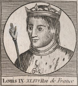 Portrait de Saint Louis (Saint-Louis, Louis IX (1214-1270) - Saint Louis IX (1214-70) roi de France - gravure de "Instruction sur l
