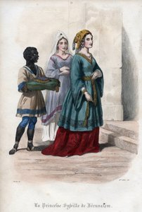 Portrait de Sibylle de Jérusalem (c. 1160-1190), princesse puis reine de Jérusalem. Gravure de 1842 dans « Histoire des papes » par Maurice Lachatre. Collection privée. - Unknown artist