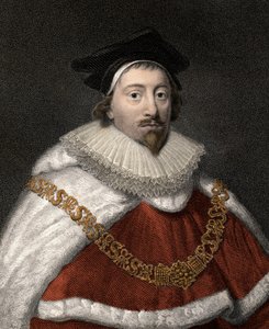 Portrait de Sir Edward Coke (1552-1634), jurisconsulte anglais - Gravure en couleur du 19ème siècle - Unknown artist