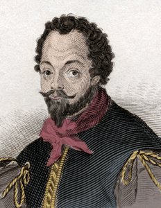Portrait de Sir Francis Drake (1540-1596), corsaire et navigateur anglais (gravure du 19ème siècle) - Unknown artist