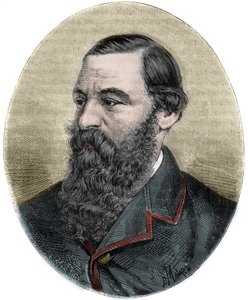 Portrait de Sir Samuel Baker (1821-1893) gravure de Picturesque Histoire des grands voyages au XIXe siècle. 1877 - Unknown artist