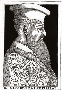 Portrait de Skanderbeg (ou Scanderbeg) (1403 - 1468), guerrier albanais - Unknown artist