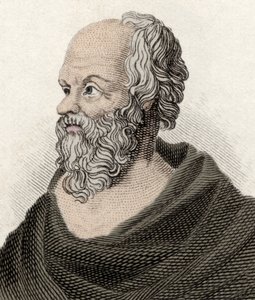 Portrait de Socrate (470-399 av. J.-C.), philosophe grec (gravure du 19ème siècle) - Unknown artist