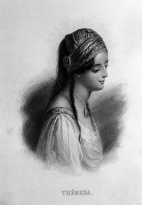Portrait de Teresa Gamba en Guiccioli (19ème siècle) amoureuse du poète George Gordon Byron. Gravure du 19ème siècle - Unknown artist