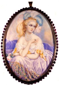 Portrait de la comtesse de Castiglione (1837-1899) (Virginia Elisabetta Luisa Carlotta Antonietta Teresa Maria Oldoini). Miniature sur ivoire - Unknown artist