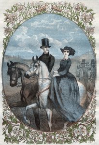 Portrait de Leurs Altesses Royales la princesse Victoria (1840-1901) (fille de la reine Victoria) et le prince héritier Frédéric-Guillaume de Prusse (1831-1888). Gravure de 1858 - Unknown artist