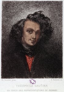 Portrait de Théophile Gautier dans Hernani par Victor Hugo. 19e siècle.
