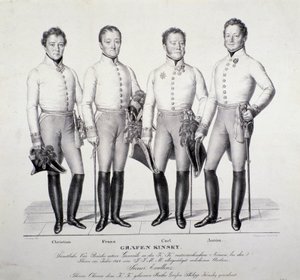Portrait des princes de la famille Kinsky de Bohême: Christian, Franz, Carl et Anton - Unknown artist