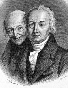 Portrait des frères Hauy : Abbé René Just Hauy (1743 - 1822), minéralogiste français, et Valentin Hauy (1745 - 1822), pédagogue français - dans «Les Contemporains», n.d. fin 19e siècle