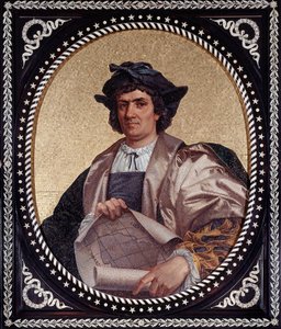 Portrait du navigateur italien Christophe Colomb (Christophe Colomb, Cristoforo Colombo, Cristóbal Colón) (1451-1506) Mosaïque - Unknown artist