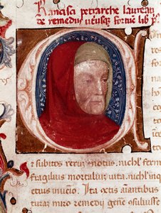 Portrait du poète italien Francesco Petrarca (Pétrarque) (détail) - Unknown artist