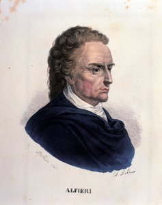 Portrait du poète et dramaturge italien Vittorio Alfieri. Gravure du 19e siècle
