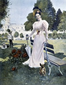 Portrait de la princesse russe Youssopoff dans un parc en 1844 - Unknown artist