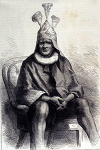 Portrait du roi zoulou Cetshwayo (ou Cetawayo, Cetewayo, Cetywajo, Ketchwayo) (1826-1884). Gravure du 19ème siècle - Unknown artist