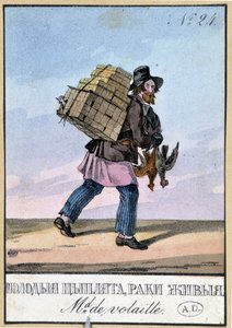 Marchand de volaille - Gravure du 19ème siècle