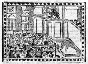 Prédication de G. Savonarole - dans le "Compendium of Revelatione" - Unknown artist