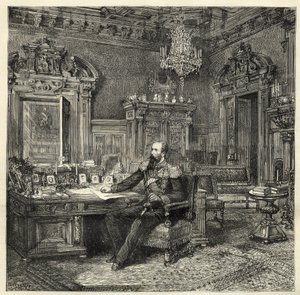 Prince Alexandre de Bulgarie (1857-1893), dans son cabinet d
