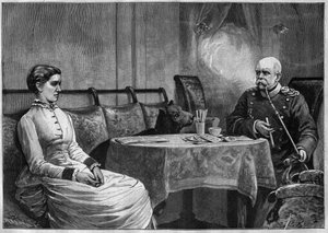 Prince Otto von Bismarck (1815-98) et sa femme, Johanna (1824-94) - gravure 1887