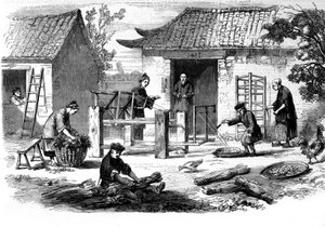 Production de la soie en Chine et les différentes étapes de fabrication - Unknown artist