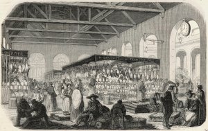 Quai des Augustins : Marché de la Vallée - Gravure dans « Tableau de Paris » par Edmond Texier - Unknown artist