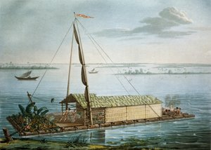 Radeau sur le fleuve Guayaquil, Équateur