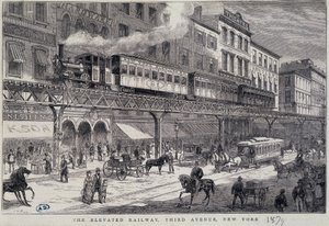 Chemin de fer surélevé sur la 3ème Avenue, New York - Unknown artist