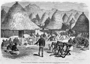 Réception du Dr. Livingstone par Tchitapanngoua - « Le dernier voyage de Livingstone 1866-1873 » dans « Le Tour du Monde », 2ème semestre 1875 - Unknown artist