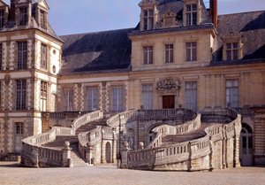Architecture de la Renaissance : le grand escalier du château de Fontainebleau - Unknown artist