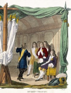 René Duguay Trouin (Duguay-Trouin) (René Trouin du Gué dit) (1673-1736) devant le roi Louis XIV (1638-1715). Gravure du 19ème siècle - Unknown artist