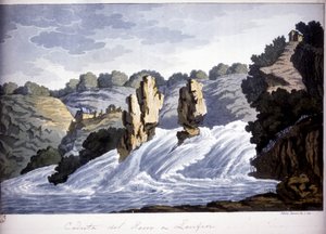 Chute du Rhin à Laufen, Allemagne. Gravure du début du XIXe siècle - Unknown artist