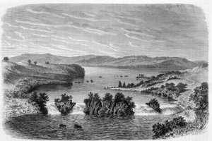 Chutes de Ripon, le Nil sortant du lac Victoria - dans "Tour du Monde" - Unknown artist