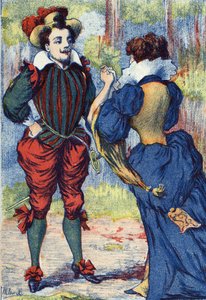 Riquet à la Houppe devient un beau gentilhomme. Illustration anonyme pour « Riquet à la houppe », conte de Charles Perrault (1628-1703), écrivain français. Imagerie Marcel Vagne, Jarville Nancy, sans date (fin XIXe siècle) - Unknown artist