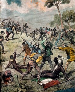 Risorgimento : le révolutionnaire italien Carlo Pisacane est attaqué par des paysans à Sapri le 28/06/1857 - Unknown artist